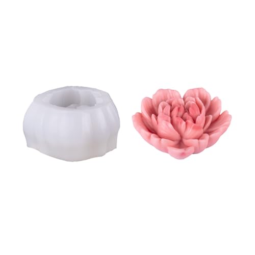 Xidmold Blume Kerzenform Silikon, Liebe Herz Blume Silikonform für Fondant, Schokolade, Sojawachs Kerzen, Seife, Gips, Epoxidharz, Handwerk (D) von Xidmold