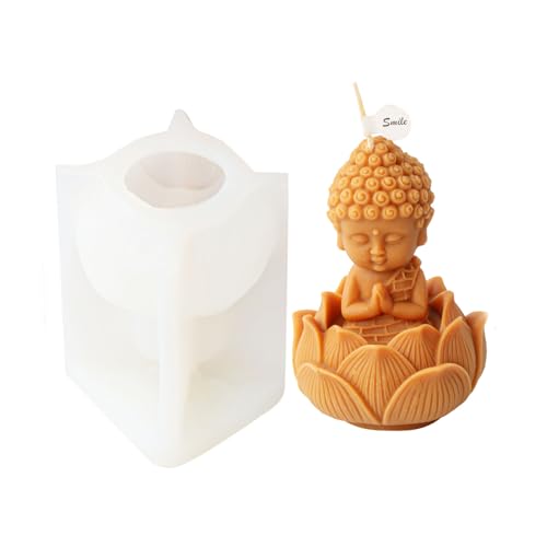 Xidmold Kerzenform Silikon Buddha, 3D Buddha Kerzengießform Gipsform Buddha Silikon Gießform für Gips, Sojawachs Kerzen, Epoxidharz, Handwerk (B) von Xidmold
