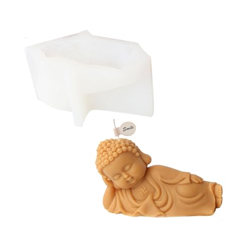 Xidmold Kerzenform Silikon Buddha, 3D Buddha Kerzengießform Gipsform Buddha Silikon Gießform für Gips, Sojawachs Kerzen, Epoxidharz, Handwerk (C-Groß) von Xidmold