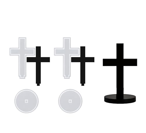 Xidmold Kreuz Epoxidharz Silikonform, Standkreuz Harz Formen, Tischkreuz Versehkreuz Silikonform mit Sockel, Tischdekoration Gießform Party Meditation Religiöse Heimdekoration von Xidmold