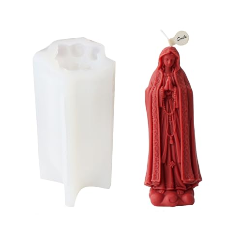 Xidmold Madonna Maria Silikon Kerzenform, Silikonform für Sojawachs Kerzen, Gips, Epoxidharz, Handwerk von Xidmold