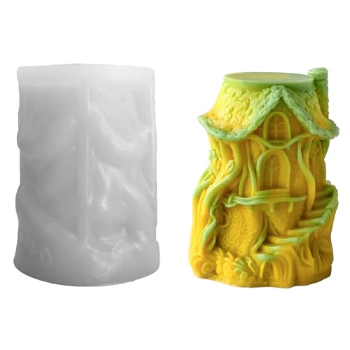 Xidmold Miniatur Fee Haus Kerze Form, 3D Haus Silikon Kerze Form für Schokolade, Sojawachs Kerzen, Epoxidharz, Seife, Gips, Handwerk Xidmold Miniatur Fee Haus Kerze Form, 3D Haus Silikon Kerze Form für Schokolade, Sojawachs Kerzen, Epoxidharz, Seife, Gips, Handwerk von Xidmold