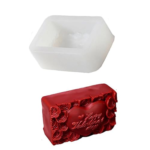 Xidmold Rosen-Muster Silikonform - Blume Gießform für Seifen, Kerzen & DIY Handwerk - Ideal für Gips, Valentinstag, Hochzeitsdekoration,Schokolade & Fondant (D) von Xidmold