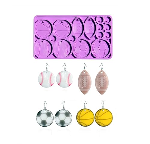 Xidmold Sport-Ball-Harzform, Basketball, Baseball, Fußball, Fußball, Silikonform für Schmuck, Ohrringe, Handwerk, Schlüsselanhänger, Silikonform, Schlüsselanhänger, Epoxidharz-Gussformen Xidmold Sport-Ball-Harzform, Basketball, Baseball, Fußball, Fußball, Silikonform für Schmuck, Ohrringe, Handwerk, Schlüsselanhänger, Silikonform, Schlüsselanhänger, Epoxidharz-Gussformen von Xidmold