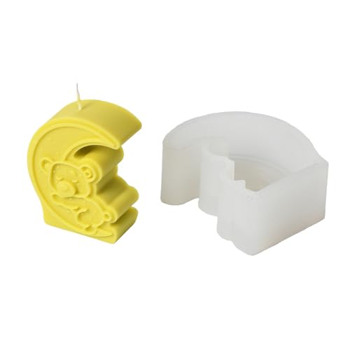 Xidmold Stern & Mond Silikon Kerzenformen - Gießformen für Aromakerzen, Handgemachte Seife, Heimdekoration Bastelbedarf (C) von Xidmold