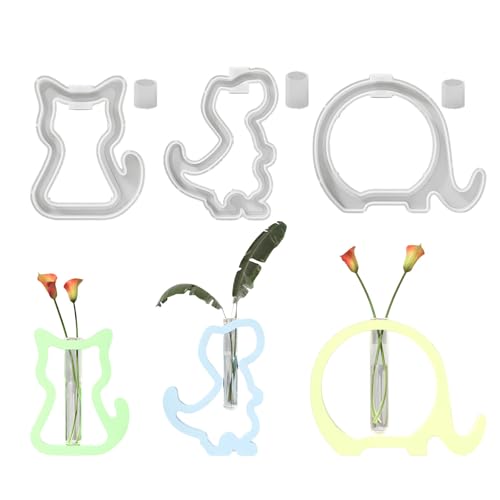 Xidmold Tier Pflanzenvermehrungsstation Vase Silikonformen, Stabkerzen Kerzenhalter Silikonform, Blumenvase Epoxidharz Pflanzgefäß Gießformen mit 3 Reagenzgläsern, für Hydrokulturpflanzen Xidmold Tier Pflanzenvermehrungsstation Vase Silikonformen, Stabkerzen Kerzenhalter Silikonform, Blumenvase Epoxidharz Pflanzgefäß Gießformen mit 3 Reagenzgläsern, für Hydrokulturpflanzen von Xidmold