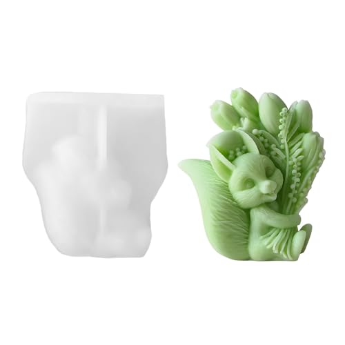 Xidmold Tier hält Blume Kerzenform Gipsform Epoxidharz Gießform 3D Eichhörnchen hält Tulpen Silikonform für Fondant, Tortendeko, Schokolade, Sojawachs Kerzen, Seife, Gips, Handwerk (Eichhörnchen) Xidmold Tier hält Blume Kerzenform Gipsform Epoxidharz Gießform 3D Eichhörnchen hält Tulpen Silikonform für Fondant, Tortendeko, Schokolade, Sojawachs Kerzen, Seife, Gips, Handwerk (Eichhörnchen) von Xidmold