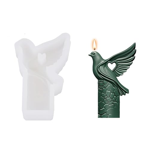 Xidmold Vogel KerzeFormen, Vogel Silikon Formen，3D Tier Säule Silikonformen für Kerzen, Seife, Badebombe, Gips, Epoxidharz, Valentinstag KerzeFormen (A) von Xidmold