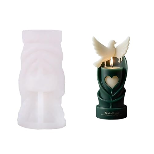 Xidmold Vogel KerzeFormen, Vogel Silikon Formen，3D Tier Säule Silikonformen für Kerzen, Seife, Badebombe, Gips, Epoxidharz, Valentinstag KerzeFormen (B) von Xidmold