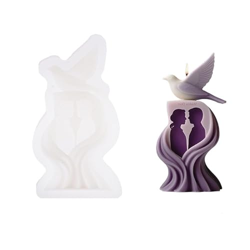 Xidmold Vogel KerzeFormen, Vogel Silikon Formen，3D Tier Säule Silikonformen für Kerzen, Seife, Badebombe, Gips, Epoxidharz, Valentinstag KerzeFormen (C) von Xidmold