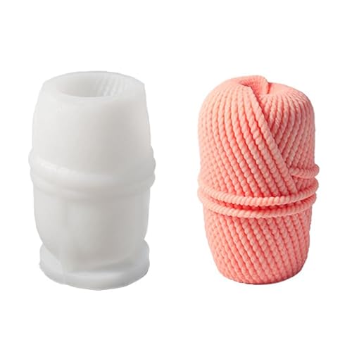 Xidmold Wollknäuel Silikonform Set - 3D Wollball Gießform für Kerzen, Epoxidharz & Seifen - Zylinder Kerzenform für DIY Handwerk von Xidmold
