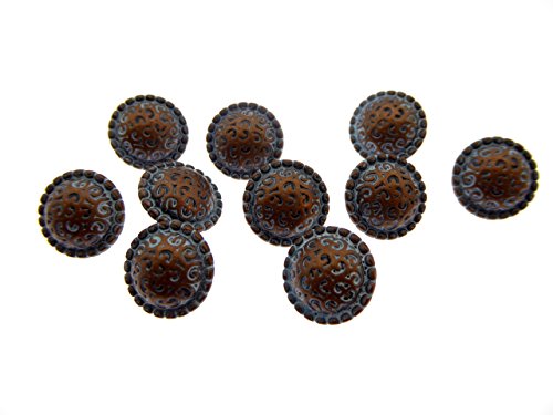 10 Stück Antik Kupfer Knöpfe aus Metall Ø 15mm von XieXie