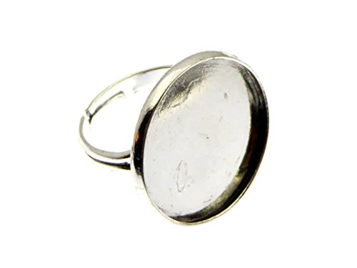 12Stk. Ringrohlinge 20mm Fassung antik silberfarben zum Schmuck basteln von XieXie