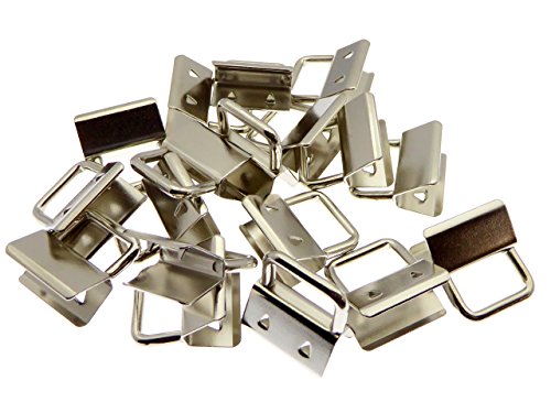48 Stück Schlüsselband Rohlinge für 20mm Gurtband oder Filzstreifen Klemmschließeanhänger mit Schlüsselringzur Herstellung von Schlüsselanhängern von XieXie