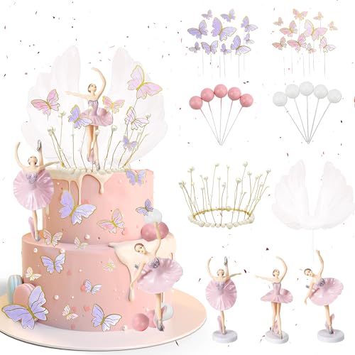 Ballerina Tortendeko Geburtstag Deko Mädchen - 35 Stück Ballerina Figur Kuchen Deko Schmetterlings Cupcake Topper, Ballett Geburtstags Party Dekoration Ballerina Tortendeko Geburtstag Deko Mädchen - 35 Stück Ballerina Figur Kuchen Deko Schmetterlings Cupcake Topper, Ballett Geburtstags Party Dekoration von Xietaea