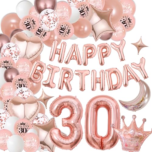 Deko 30. Geburtstag Frau Rosegold Luftballons - 30 Jahre Geburtstagsdeko Happy Birthday Ballons Riesen Zahlballon, Folienballons und Latexballons zum 30. Geburtstagsfeier Dekoration Deko 30. Geburtstag Frau Rosegold Luftballons - 30 Jahre Geburtstagsdeko Happy Birthday Ballons Riesen Zahlballon, Folienballons und Latexballons zum 30. Geburtstagsfeier Dekoration von Xietaea