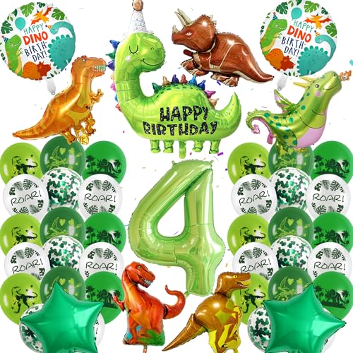 Dino Geburtstag Deko 4 Jahre Luftballons - 27 Stück Dino Geburtstagdeko 4 Jahr mit Folienballon Happy Birthday, Luftballon 4, Dinosaurier Geburtstags Dekoration für Jungen und Mädchen Dino Geburtstag Deko 4 Jahre Luftballons - 27 Stück Dino Geburtstagdeko 4 Jahr mit Folienballon Happy Birthday, Luftballon 4, Dinosaurier Geburtstags Dekoration für Jungen und Mädchen von Xietaea