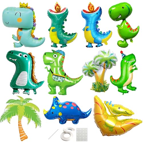 Dino Ballon Dinosaurier Geburtstag Deko - 11 Stück XXL Dino Folienballons, Cartoon Dinosaurier Deko Kindergeburtstag, Dschungel Mottoparty Dekoration für Jungen und Mädchen Dino Ballon Dinosaurier Geburtstag Deko - 11 Stück XXL Dino Folienballons, Cartoon Dinosaurier Deko Kindergeburtstag, Dschungel Mottoparty Dekoration für Jungen und Mädchen von Xietaea