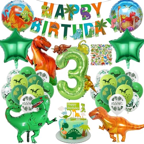 Dino Geburtstag Luftballons Deko 3 Jahre - 93 Stücke Dinosaurier Deko Kindergeburtstag mit Ballon, Happy Birthday Girlande, Kuchendeko, Dschungel Thema Geburtstagsdeko 3 Jahre Junge MäDchen Dino Geburtstag Luftballons Deko 3 Jahre - 93 Stücke Dinosaurier Deko Kindergeburtstag mit Ballon, Happy Birthday Girlande, Kuchendeko, Dschungel Thema Geburtstagsdeko 3 Jahre Junge MäDchen von Xietaea