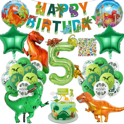 Dino Geburtstag Luftballons Deko 5 Jahre - 93 Stücke Dinosaurier Deko Kindergeburtstag mit Ballon, Happy Birthday Girlande, kuchendeko, Dschungel Thema Geburtstagsdeko 5 Jahre Junge MäDchen Dino Geburtstag Luftballons Deko 5 Jahre - 93 Stücke Dinosaurier Deko Kindergeburtstag mit Ballon, Happy Birthday Girlande, kuchendeko, Dschungel Thema Geburtstagsdeko 5 Jahre Junge MäDchen von Xietaea