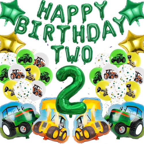 Grüne Traktor Luftballon 2. Geburtstag Deko - 45 Stück Bagger Thema Kindergeburtstag Dekoration Set Happy Birthday Folienballons Traktor Geburtstag Deko für 2 Jahre Jungen Grüne Traktor Luftballon 2. Geburtstag Deko - 45 Stück Bagger Thema Kindergeburtstag Dekoration Set Happy Birthday Folienballons Traktor Geburtstag Deko für 2 Jahre Jungen von Xietaea