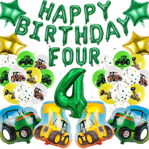 Grüne Traktor Luftballon 4. Geburtstag Deko - 47 Stück Bagger Thema Kindergeburtstag Dekoration Set Happy Birthday Folienballons Traktor Geburtstag Deko für 4 Jahre Jungen Grüne Traktor Luftballon 4. Geburtstag Deko - 47 Stück Bagger Thema Kindergeburtstag Dekoration Set Happy Birthday Folienballons Traktor Geburtstag Deko für 4 Jahre Jungen von Xietaea