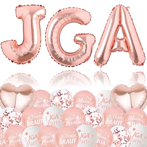 JGA Deko Frauen Rosegold Ballons - 29 Stück Junggesellinnenabschied Dekoration Luftballons XXL Folienballon, Roségold Weiß Luftballon für Team Braut Bachelorette Party JGA Deko Frauen Rosegold Ballons - 29 Stück Junggesellinnenabschied Dekoration Luftballons XXL Folienballon, Roségold Weiß Luftballon für Team Braut Bachelorette Party von Xietaea