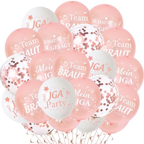 JGA Deko Frauen Rosegold Ballons - 42 Stück Junggesellinnenabschied Dekoration Luftballons Konfettiballons, Roségold Weiß Luftballon Set für Team Braut Bachelorette Party JGA Deko Frauen Rosegold Ballons - 42 Stück Junggesellinnenabschied Dekoration Luftballons Konfettiballons, Roségold Weiß Luftballon Set für Team Braut Bachelorette Party von Xietaea