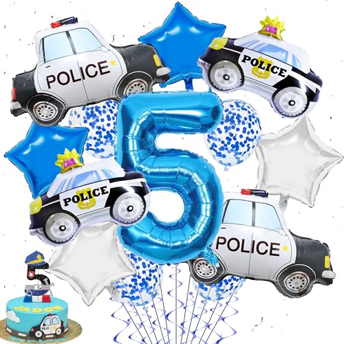 Polizei Geburtstag Deko 5 Jahre - 16 Stück Polizei Luftballon XXL Polizeiauto Folienballon Konfetti Ballon Sternballon und Tortendeko, Polizei Party Dekoration Kindergeburtstag für Jungen Mädchen Polizei Geburtstag Deko 5 Jahre - 16 Stück Polizei Luftballon XXL Polizeiauto Folienballon Konfetti Ballon Sternballon und Tortendeko, Polizei Party Dekoration Kindergeburtstag für Jungen Mädchen von Xietaea