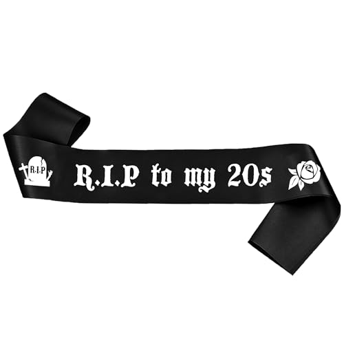 Rip to My 20s Schärpe 30. Geburtstag Deko, Schwarze Weiß 30 Geburtstagsdeko Rip Twenties Sash, Lustig Satin Geburtstagsschärpe für Frauen Männer Geburtstagsfeier Dekoration Rip to My 20s Schärpe 30. Geburtstag Deko, Schwarze Weiß 30 Geburtstagsdeko Rip Twenties Sash, Lustig Satin Geburtstagsschärpe für Frauen Männer Geburtstagsfeier Dekoration von Xietaea
