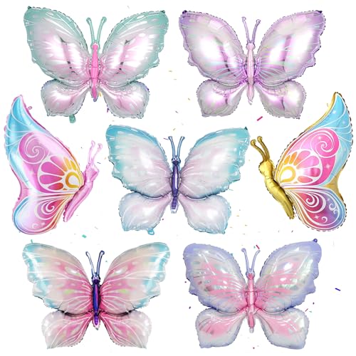 Schmetterling Luftballon Geburtstag Deko Mädchen - 7 Stück Schmetterlinge Folienballons, Blau, Lila, Rosa Schmetterlinge Helium Ballon für Kindergeburtstag Babyparty Hochzeit Garten Party Schmetterling Luftballon Geburtstag Deko Mädchen - 7 Stück Schmetterlinge Folienballons, Blau, Lila, Rosa Schmetterlinge Helium Ballon für Kindergeburtstag Babyparty Hochzeit Garten Party von Xietaea