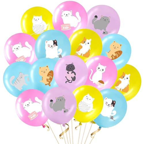 Xietaea 54 Stück Katzen Deko Luftballons Set - katze Geburtstag Dekoration Ballons Karikatur Kätzchen Druck Latexballons, Katzen Luftballon für Haustier Geburtstagsdeko Kindergeburtstag Xietaea 54 Stück Katzen Deko Luftballons Set - katze Geburtstag Dekoration Ballons Karikatur Kätzchen Druck Latexballons, Katzen Luftballon für Haustier Geburtstagsdeko Kindergeburtstag von Xietaea