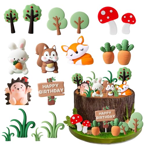 Xietaea Deko Geburtstag Tortendeko Tiere - 17 Stück Waldtiere Geburtstagsdeko Dschungel Tier Kuchendeko, Safari Cake Topper für Kindergeburtstag Baby Shower Dekoration Xietaea Deko Geburtstag Tortendeko Tiere - 17 Stück Waldtiere Geburtstagsdeko Dschungel Tier Kuchendeko, Safari Cake Topper für Kindergeburtstag Baby Shower Dekoration von Xietaea