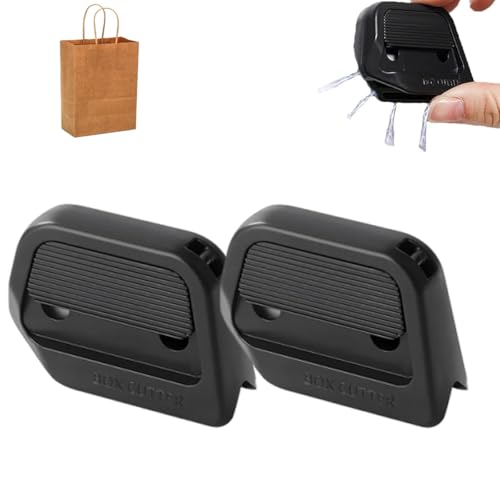 Tragbarer Eckkartonschneider Aus Keramik Mit Rechtwinkliger Nut, 2025 Neuer Mini-Kartonschneider Mit Automatischem Einzug, Magnetischer, Sicherer Kartonschneider, Einziehbar(Black-2pcs) von Xifyjus