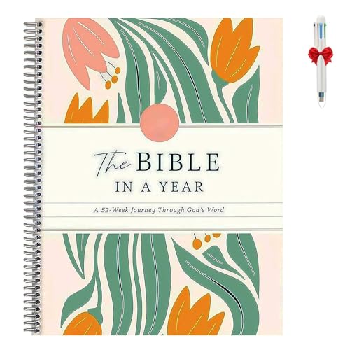 Xifyjus Die Bibel in Einem Jahr: Eine 52-Wöchige Reise Durch Gottes Wort, Neue Spiralbibel 2025 Mit Platz Für Notizen, Wöchentliche Und Jährliche Studienhilfen Für Frauen(3pcs) von Xifyjus