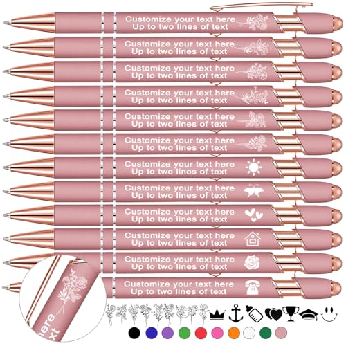 Xihedfd Personalisierte Kugelschreiber mit Gravur Custom Stylus Kugelschreiber mit Namen Text Logo Geburtsblume Personalisierte Metall Stift Geschenk für Büro Business Schule-10 Stück Xihedfd Personalisierte Kugelschreiber mit Gravur Custom Stylus Kugelschreiber mit Namen Text Logo Geburtsblume Personalisierte Metall Stift Geschenk für Büro Business Schule-10 Stück von Xihedfd