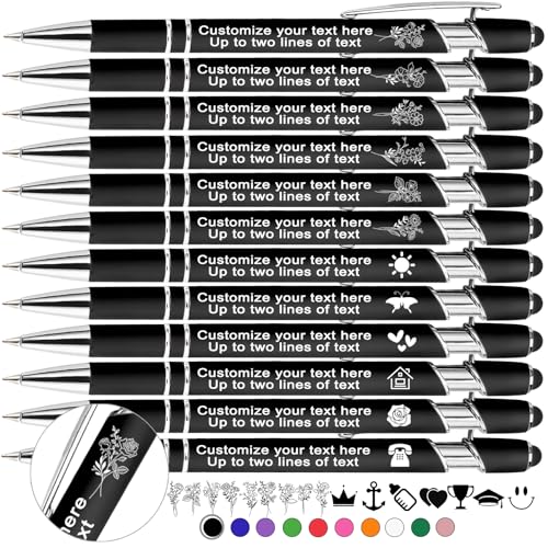Xihedfd Personalisierte Kugelschreiber mit Gravur Custom Stylus Kugelschreiber mit Namen Text Logo Geburtsblume Personalisierte Metall Stift Geschenk für Büro Business Schule-10 Stück Xihedfd Personalisierte Kugelschreiber mit Gravur Custom Stylus Kugelschreiber mit Namen Text Logo Geburtsblume Personalisierte Metall Stift Geschenk für Büro Business Schule-10 Stück von Xihedfd