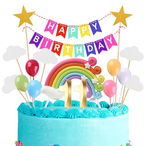 11th Geburtstags Kuchen Topper Birthday Torten Dekoration Geburtstag Kuchendeko Gold Zahl 11 Kerzen Tortendeko Set Regenbogen Ballon Wolke Sterne für Mädchen Jungen Geburtstags Party Supplies 11th Geburtstags Kuchen Topper Birthday Torten Dekoration Geburtstag Kuchendeko Gold Zahl 11 Kerzen Tortendeko Set Regenbogen Ballon Wolke Sterne für Mädchen Jungen Geburtstags Party Supplies von Xihuimay
