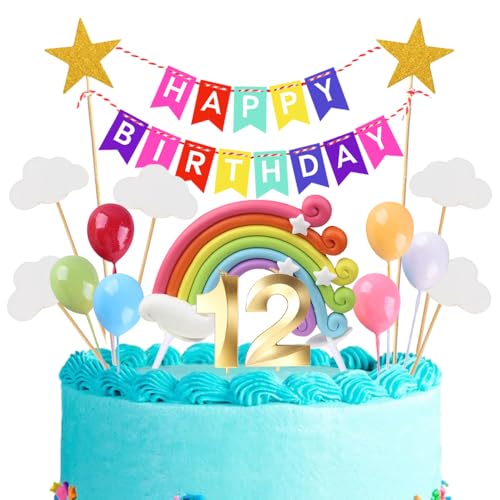 12th Geburtstags Kuchen Topper Birthday Torten Dekoration Geburtstag Kuchendeko Gold Zahl 12 Kerzen Tortendeko Set Regenbogen Ballon Wolke Sterne für Mädchen Jungen Geburtstags Party Supplies 12th Geburtstags Kuchen Topper Birthday Torten Dekoration Geburtstag Kuchendeko Gold Zahl 12 Kerzen Tortendeko Set Regenbogen Ballon Wolke Sterne für Mädchen Jungen Geburtstags Party Supplies von Xihuimay