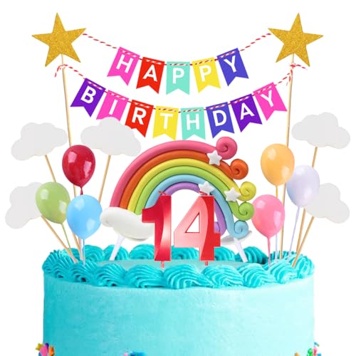 14th Geburtstags Kuchen Topper Birthday Torten Dekoration Geburtstag Kuchendeko Rot Zahl 14 Kerzen Tortendeko Set Regenbogen Ballon Wolke Sterne für Mädchen Jungen Geburtstags Party Supplies 14th Geburtstags Kuchen Topper Birthday Torten Dekoration Geburtstag Kuchendeko Rot Zahl 14 Kerzen Tortendeko Set Regenbogen Ballon Wolke Sterne für Mädchen Jungen Geburtstags Party Supplies von Xihuimay