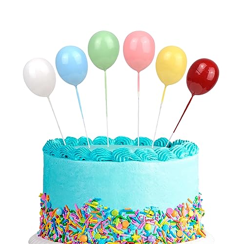 36 Stück Kuchen Dekoration Kugeln Bunte Luftballons Cake Topper Geburtstag Mini Cupcake Kucheneinsatz Schaum Ball DIY Kuchen Topper für Happy Birthday Baby Hochzeit Party Dekoration von Xihuimay