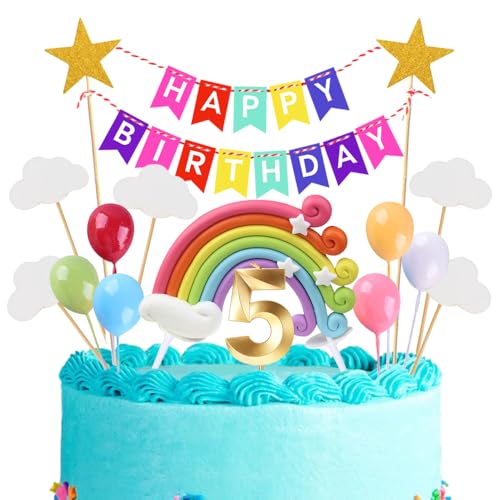 5th Geburtstags Kuchen Topper Birthday Torten Dekoration Geburtstag Kuchendeko Gold Zahl 5 Kerzen Tortendeko Set Regenbogen Ballon Wolke Sterne für Mädchen Jungen Geburtstags Party Supplies 5th Geburtstags Kuchen Topper Birthday Torten Dekoration Geburtstag Kuchendeko Gold Zahl 5 Kerzen Tortendeko Set Regenbogen Ballon Wolke Sterne für Mädchen Jungen Geburtstags Party Supplies von Xihuimay