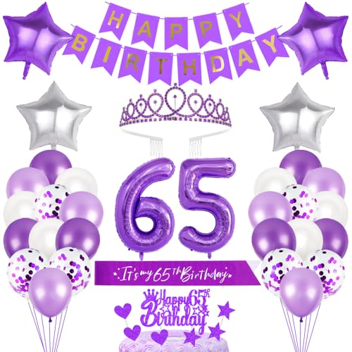 65. Geburtstagsdeko Mädchen Geburtstag Prinzessin Krone Geburtstag Schärpe Happy Birthday Banner 65th Geburtstag Kuchen Toppers Zahl Ballons Dekoration Set für 65 Jahre Alte Geburtstagsparty Zubehör 65. Geburtstagsdeko Mädchen Geburtstag Prinzessin Krone Geburtstag Schärpe Happy Birthday Banner 65th Geburtstag Kuchen Toppers Zahl Ballons Dekoration Set für 65 Jahre Alte Geburtstagsparty Zubehör von Xihuimay