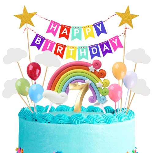 7th Geburtstags Kuchen Topper Birthday Torten Dekoration Geburtstag Kuchendeko Gold Zahl 7 Kerzen Tortendeko Set Regenbogen Ballon Wolke Sterne für Mädchen Jungen Geburtstags Party Supplies 7th Geburtstags Kuchen Topper Birthday Torten Dekoration Geburtstag Kuchendeko Gold Zahl 7 Kerzen Tortendeko Set Regenbogen Ballon Wolke Sterne für Mädchen Jungen Geburtstags Party Supplies von Xihuimay