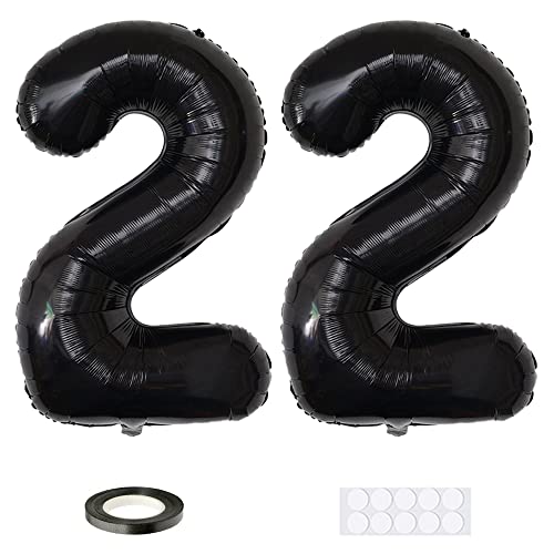 Xihuimay 40" Nummer 22 Folienballon Zahl 22 Luftballon Ziffer 22. Geburtstag Ballon 100cm Riesen Ballons Luft oder Helium Digitaler Ballon für Mädchen Junge Jubiläum Feierliche Anlässe, Schwarz XXL Xihuimay 40" Nummer 22 Folienballon Zahl 22 Luftballon Ziffer 22. Geburtstag Ballon 100cm Riesen Ballons Luft oder Helium Digitaler Ballon für Mädchen Junge Jubiläum Feierliche Anlässe, Schwarz XXL von Xihuimay