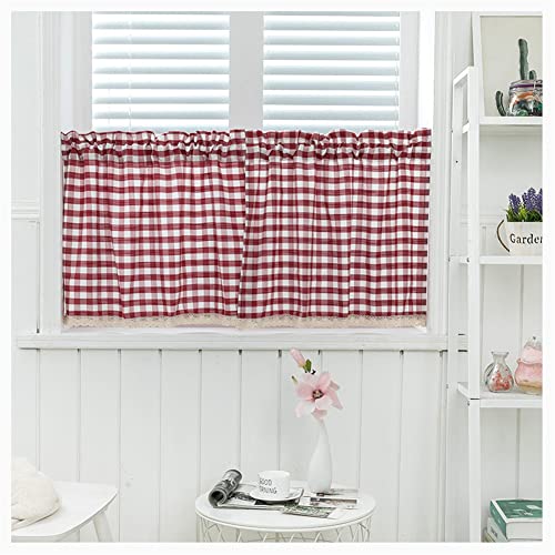 XiinxiGo küchen Gardinen, Kurzstores Gardinen Vorhang Landhaus Küche Kurz Fenster Blickdicht Modern Scheibengardinen Bistrogardine Kurzgardine Kurzvorhang Kariert,Weinrot,Weite 90 cm * Höhe 60 cm XiinxiGo küchen Gardinen, Kurzstores Gardinen Vorhang Landhaus Küche Kurz Fenster Blickdicht Modern Scheibengardinen Bistrogardine Kurzgardine Kurzvorhang Kariert,Weinrot,Weite 90 cm * Höhe 60 cm von XiinxiGo