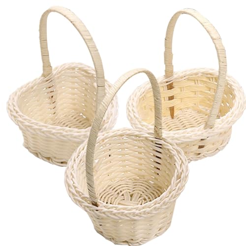 Blumenkorb Hochzeit, Blumenmädchen Körbe, Handgewebter Osterkorb Aus Rattan, Ni-Webkörbe Für Zuhause Dekoration von Xijobido