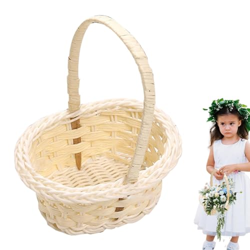 Blumenkorb Hochzeit, Blumenmädchen Körbe, Handgewebter Osterkorb Aus Rattan, Ni-Webkörbe Für Zuhause Dekoration von Xijobido