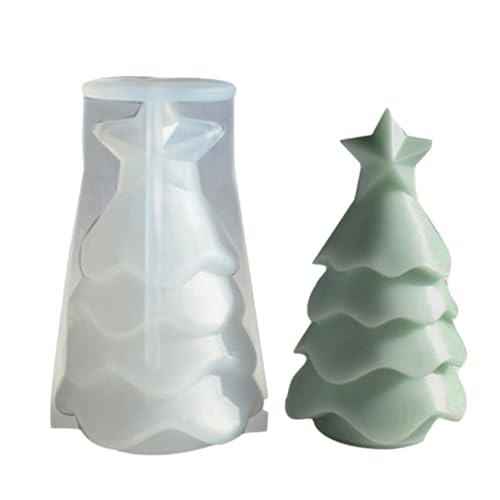 Xijobido Christmas Resin Formen - Baumförmige Für Handgemachte Kerzenformen - Einfache Entformung Für Gips Kerzen Seife Epoxidharz Seifen Heimdekoration von Xijobido