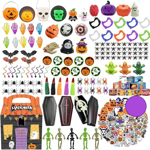 Xijobido Halloween Spielzeug Für Kinder,200 Stücke Halloween Mitgebsel | Süßigkeiten Tüten Füllung Und Belohnungen Für Schulklassen Und Kinderfeste von Xijobido